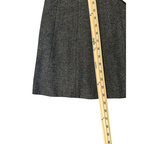 Rebecca Taylor WoolBlend ALine Skirt Gray Size 10 Satin Waistband Jeweled Accent - Picture 6 of 10